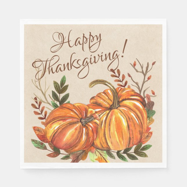 Thanksgiving Pumpkins Napkin (Front)