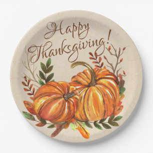 Thanksgiving Pumpkins Paper Plate