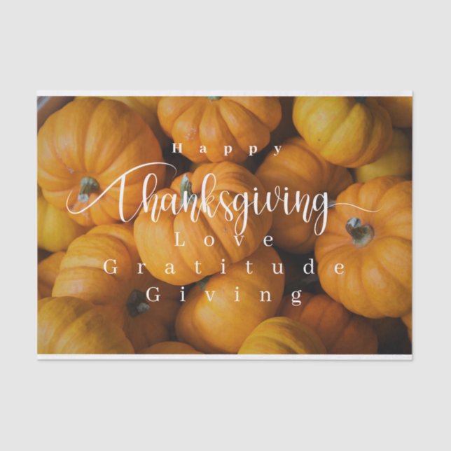 Thanksgiving Pumpkins Photo  Tissue Paper (Front)