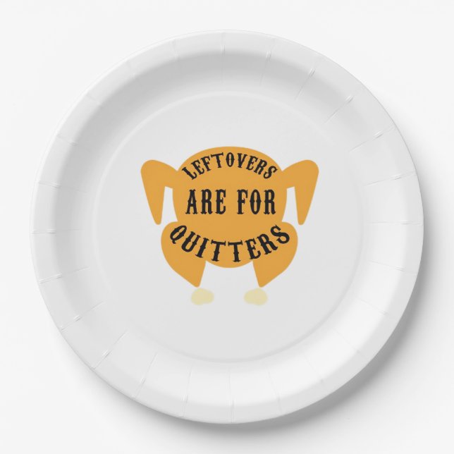 Thanksgiving Quote Essential - Leftovers Are For Q Paper Plate (Front)