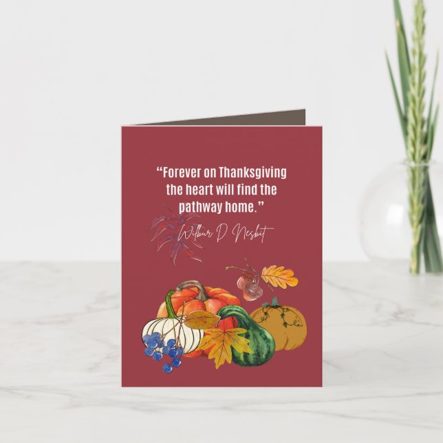 Thanksgiving Quote- Gratitude, Joy and Happiness I Invitation (Front)