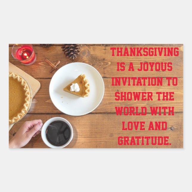 Thanksgiving quote of gratitude and appreciation  rectangular sticker (Front)