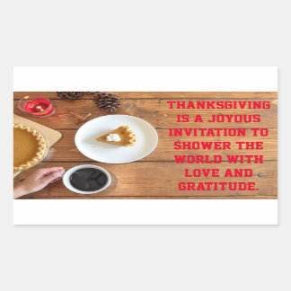 Thanksgiving quote of gratitude and appreciation rectangular sticker