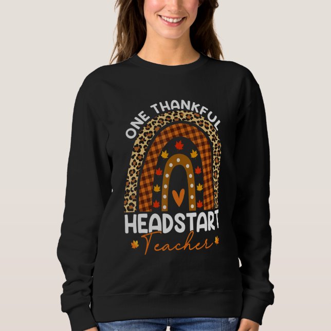 Thanksgiving Rainbow Leopard One Thankful Headstar Sweatshirt (Front)