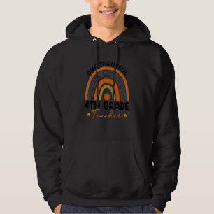 Thanksgiving Rainbow Teacher One Thankful 4th Grad Hoodie
