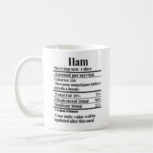Thanksgiving Recipe Ham Nutrition Facts.w Coffee Mug