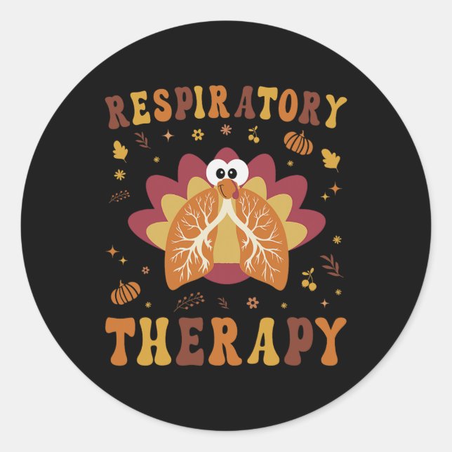 Thanksgiving Respiratory Therapy Therapist Fall Au Classic Round Sticker (Front)