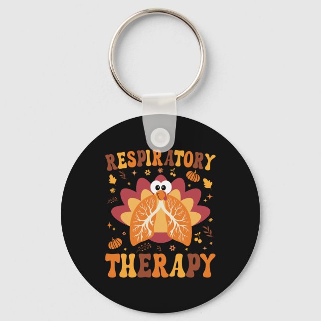 Thanksgiving Respiratory Therapy Therapist Fall Au Key Ring (Front)