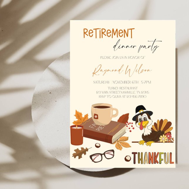 Thanksgiving Retirement Dinner Party Invitation (Creator Uploaded)