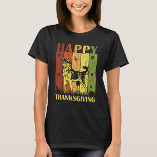 Thanksgiving Retro Alaskan Malamute Dog Thanksgivi T-Shirt