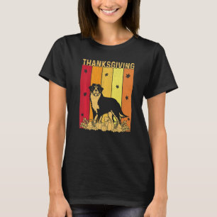 Thanksgiving Retro Bernese Mountain Dog Matching F T-Shirt