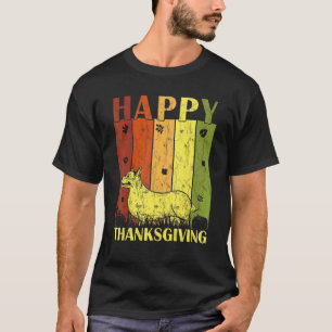 Thanksgiving Retro Corgi Dog Thanksgiving Party T-Shirt