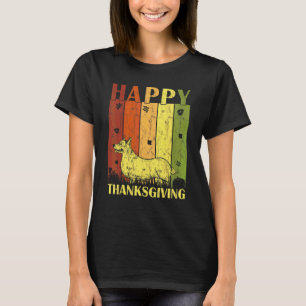 Thanksgiving Retro Corgi Dog  Thanksgiving Party T-Shirt