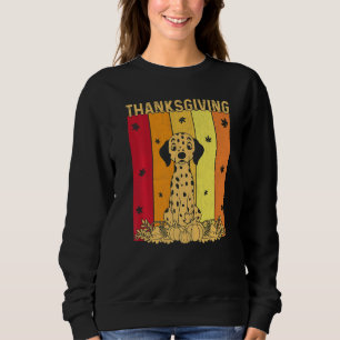 Thanksgiving Retro Dalmatian Dog Matching Family P Sweatshirt