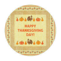 Thanksgiving: retro embroidered card design.