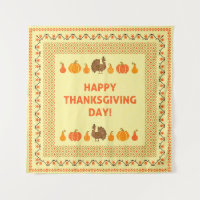 Thanksgiving: retro embroidered card design.
