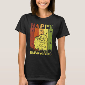 Thanksgiving Retro Maltese Dog Thanksgiving Party T-Shirt