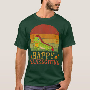 Thanksgiving Retro Style Iguana Lovers Thanksgivin T-Shirt