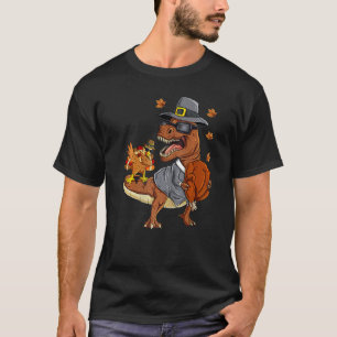 Thanksgiving Rex Dabbing Turkey Pilgrim Boys Kids  T-Shirt