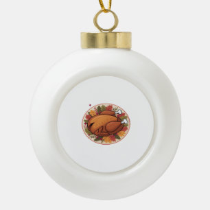 Thanksgiving Roast Turkey – Festive Holiday Feast Ceramic Ball Christmas Ornament