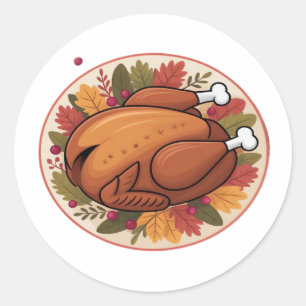 Thanksgiving Roast Turkey – Festive Holiday Feast  Classic Round Sticker