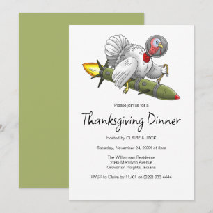 Thanksgiving Rocket Turkey Invitation