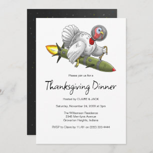Thanksgiving Rocket Turkey Invitation