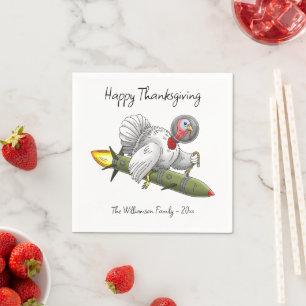 Thanksgiving Rocket Turkey Napkin