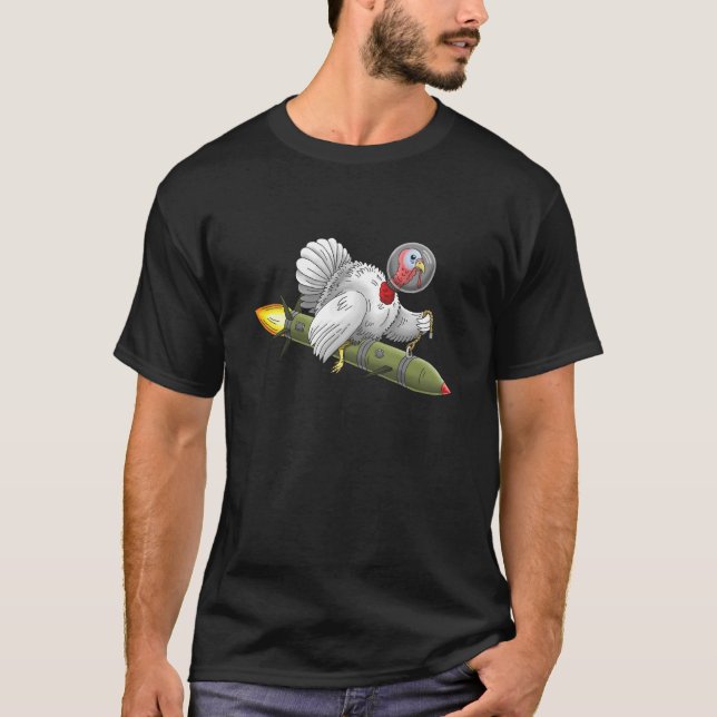 Thanksgiving Rocket Turkey T-Shirt (Front)