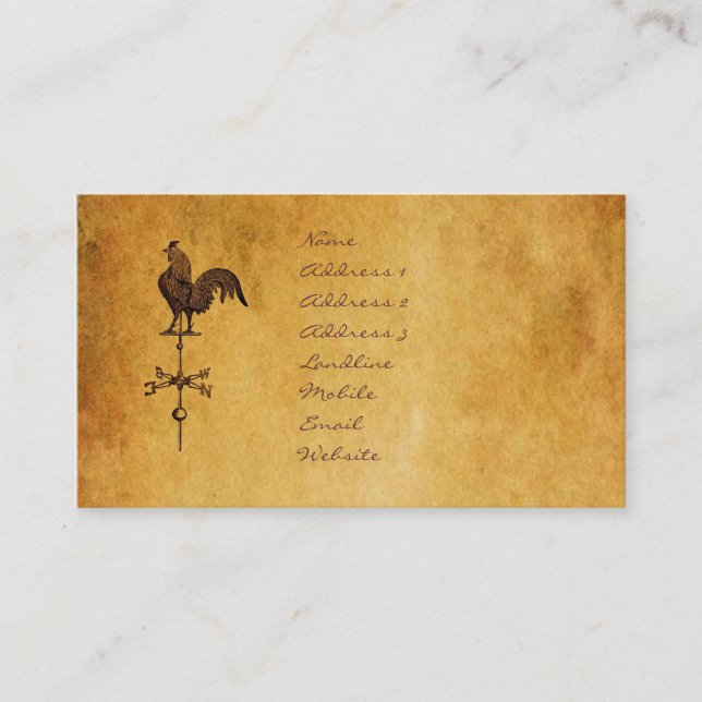 Thanksgiving Rooster Business Card (Front)