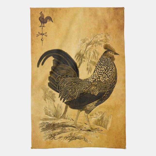 Thanksgiving Rooster Tea Towel (Vertical)