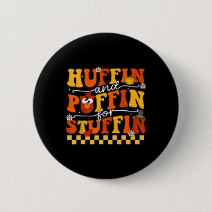 Thanksgiving Run Turkey Trot Huffin And Puffin For 6 Cm Round Badge