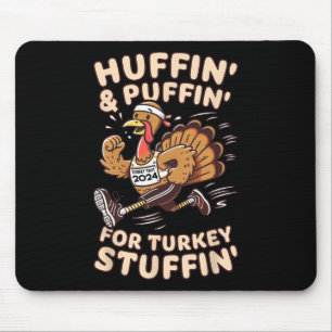 Thanksgiving Running Turkey Trot 2024 Funny Mouse Pad
