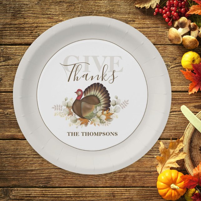 Thanksgiving Rustic Autumn Turkey Paper Plate (Creator Uploaded)