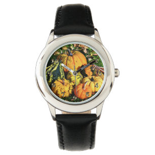 Thanksgiving Scene with Pumpkins-Corn-Gourds Watch