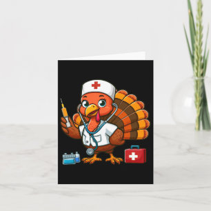 Thanksgiving Scrub Tops Women Girls Turkey Nurse F Card