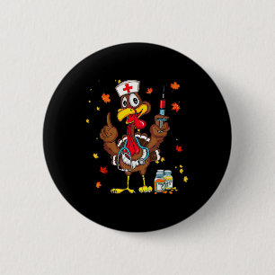 Thanksgiving Scrub Tops Women Turkey Nurse Holiday 6 Cm Round Badge