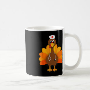 Thanksgiving Scrub Tops Women Turkey Nurse Holiday Coffee Mug