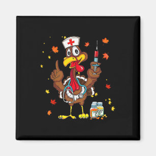 Thanksgiving Scrub Tops Women Turkey Nurse Holiday Magnet