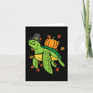 Thanksgiving Sea Turtle Cute Tortoise Fall Men Wom Card