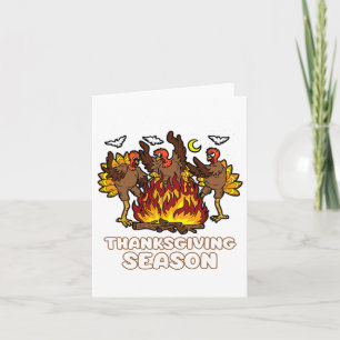 Thanksgiving Season Funny Turkey Dancing Fall Autu Card