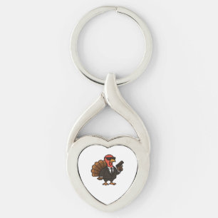 Thanksgiving Secret Agent Turkey Classic T-Shirt Key Ring