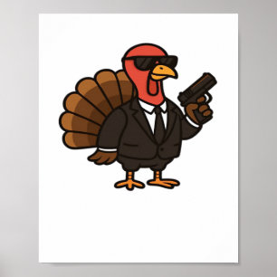 Thanksgiving Secret Agent Turkey Classic T-Shirt Poster