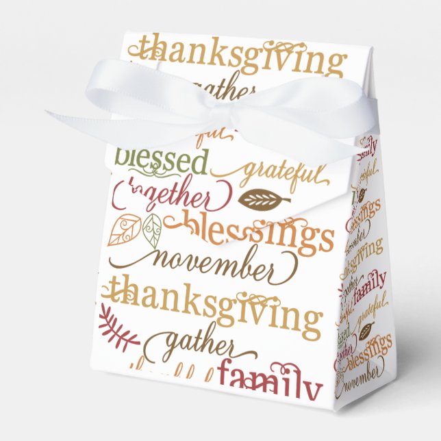 Thanksgiving Sentiments Food Treat Bags Favour Box (Front Side)