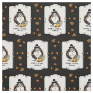 Thanksgiving Shetland Sheepdog (blue merle) Funny Fabric