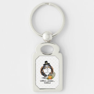 Thanksgiving Shetland Sheepdog (blue merle) Funny Key Ring