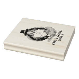 Thanksgiving Shetland Sheepdog (blue merle) Funny Rubber Stamp