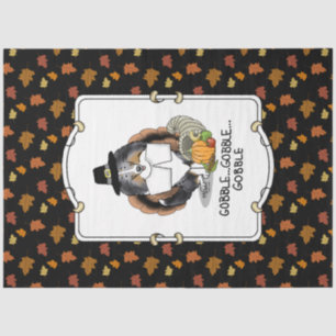 Thanksgiving Shetland Sheepdog (blue merle) Funny Tissue Paper