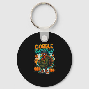 Thanksgiving Shirt For Boys Kids Youth Hip Hop Tur Key Ring