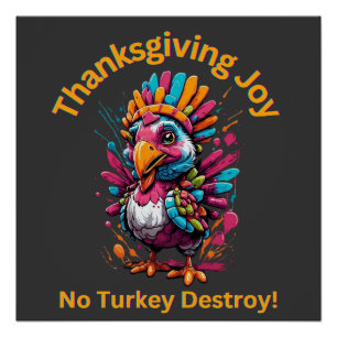 Thanksgiving Shirt   Save Turkey Squad Poster